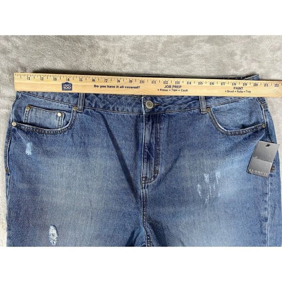 ELOQUII Denim Distressed Relaxed Ankle Length Jeans Women’s Sz 18W - Picture 10 of 14